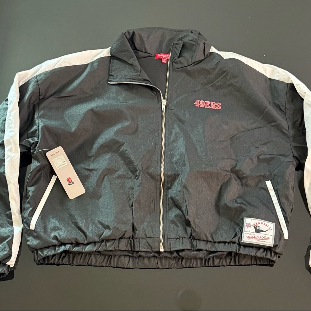Mitchell & Ness Black and White 49ers Jacket